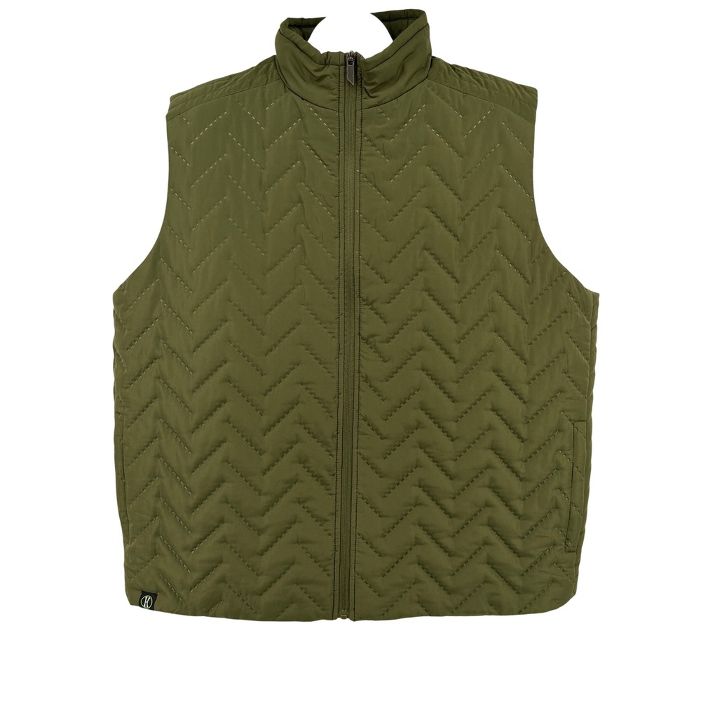 Holloway Vest Mens XXL Green Echo Puffer Quilted Full Zip Repreve Recycled Eco